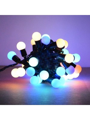 Allians Karışık Renkli 40 Ampullü Yılbaşı Top LED Işık 4.5 Mt, Eğlence ve Dekorasyon