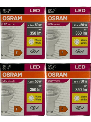 Allians 4’lü GU10 LED Spot Set, 2700K Sarı Işık, PAR16 4.5W, Spot Aydınlatma