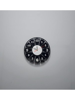 ZOE3tr Axıs Siyah-Gümüş Pleksi Dekoratif Duvar Saati - Sessiz Mekanizma