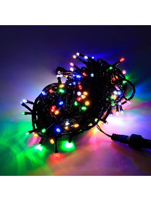 Allians Yılbaşı Noel Işığı 20M Siyah Kablo 200 LED Su Geçirmez 220V Fişli