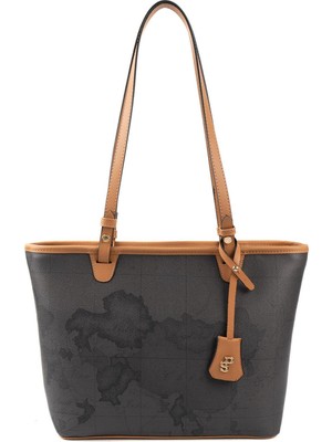 Silver & Polo Silver Polo Siyah - A.Taba Harita Kadın Omuz Çantası SP1204