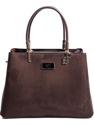 Silver & Polo SP1098 Kadın El Çantası Süet Kahve