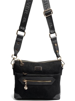 Silver & Polo SP1110 Kadın Çapraz Çanta Süet Siyah