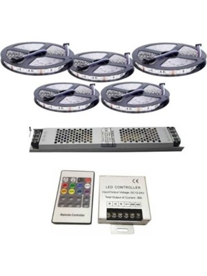 Allians 25 Metre Iç Rgb Şerit Led, Ultra Slim Trafo ve Kumanda ile 5050 Çipli
