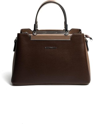 Silver & Polo SP913 Kadın El Çantası Düz Kahve-Vizon