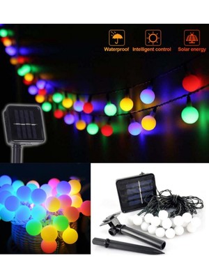 Allians Güneş Enerjili 50 Top LED 7 Metre 8 Modlu Dış Mekan Bahçe Ağaç Işık