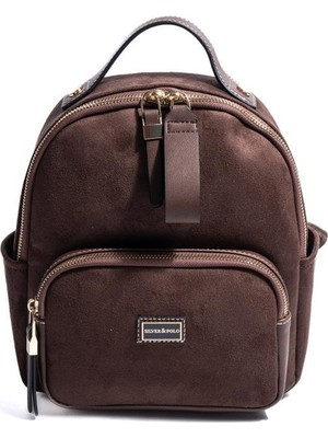 Silver & Polo SP1130 Kadın Sırt Çantası Süet Kahve