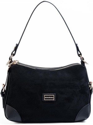 Silver & Polo SP1269 Kadın Omuz Çantası Süet Siyah