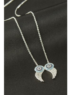 Makay Kanat Zirkon Taşlı Kolye