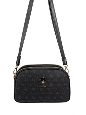 Silver & Polo SP745 Kadın Çapraz Çanta Monogram Siyah