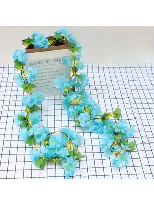 Allians Yapay Kiraz Çiçek Sarmaşık ve Peri LED Işık Seti, Dekorasyon Için Harika