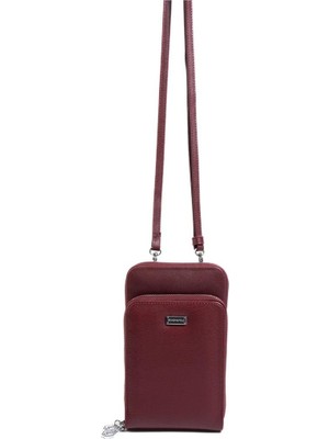 Silver & Polo SP1011 Kadın Telefon Çantası Düz Bordo
