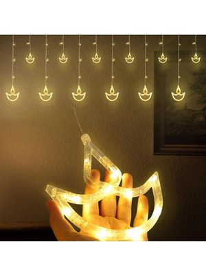 Allians 120 LED Gün Işığı Perde, 2.5m Yılbaşı ve Festival Dekoru, 8 Fonksiyon