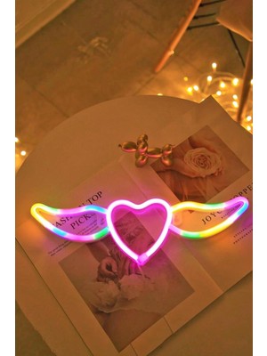Allians Işıl Işıl Kalp Tasarımlı Neon Duvar Dekoru, Şık ve Modern Ortamlar Için
