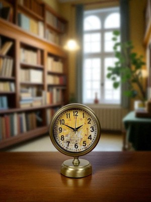 urfakent bilişim ve medya danışmanlık Antique Touch 25X20 Eskitme Metal Masa Saati