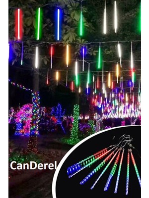 Allians 8'li Renkli Meteor LED Işıklar Bahçe ve Ev Dekoru Kayan Atmosfer