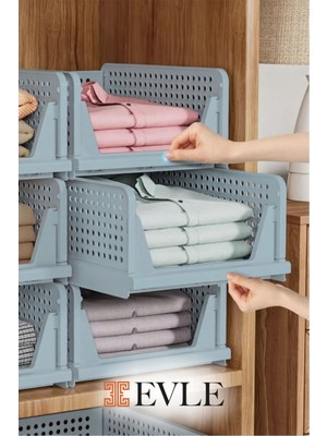 PremiumPort Mavi 3'lü Modüler Raf Seti, Kayar Mekanizmalı, 33.5X43X55.5 cm