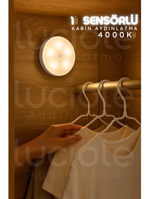 Allians Kablosuz Sensörlü LED Lamba, Mıknatıslı Montaj, Gün Işığı, Dolap Işığı