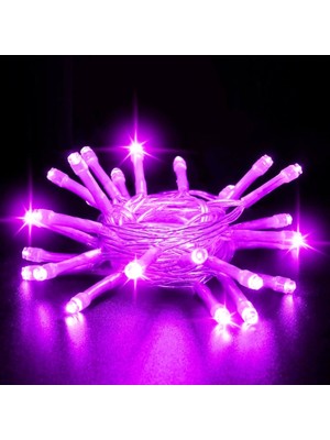 Allians 13M Mor LED Işık, Sabit Yanıp Sönmez, 220V, Yılbaşı Ağacı Süsleme