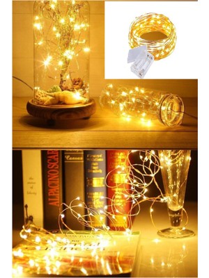 Allians 10M Sarı LED Işık Seti, Pil ile Kullanım, Sıcak ve Samimi Atmosfer