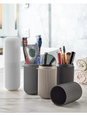 PremiumPort Pratik Seyahat Aksesuarı, Gözlük, Diş Macunu, Makyaj Fırçası Saklama Kutusu