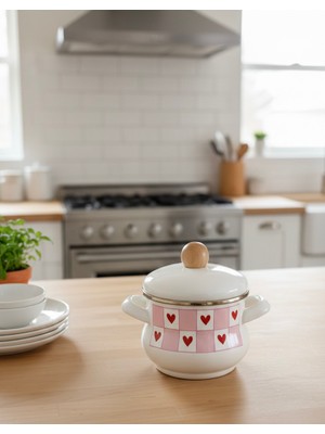 Alev Emaye Mini Tencere Yumurta Haşlama Mama ve Sos Tenceresi 12CM 900ML