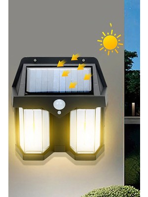 Allians Güneş Enerjili Solar Kapı ve Bahçe Sokak Lambası, Hareket Sensörlü, Şık Tasarım