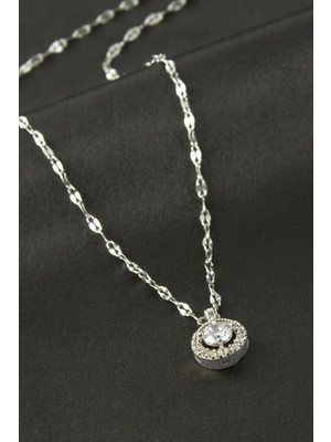 Marsilyan Zirkon Tek Taşlı Kolye