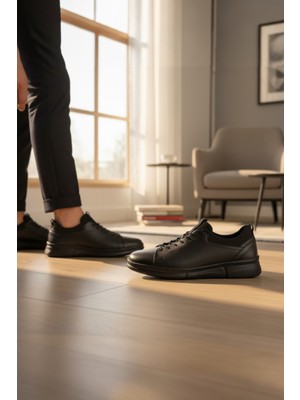 Enoch Hakiki Deri Esnek Bilek Detaylı Erkek Sneaker Ortopedik Taban