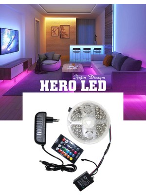 Allians 5 Metre Rgb Şerit LED Seti, 16 Renkli, 4A Adaptör ve Kumanda ile