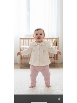 Gültekin Bebe Kumru Fiyonklu Yelekli Kız 3 Lü Takım 6-18 AYLIK-4460422 - Bej