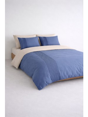 Senfoni Luxe Blue Rhythm 100% Pamuk Saten Çift Kişilik Nevresim Takımı