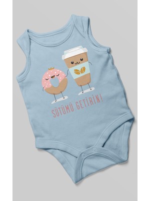 Morivo Kids Sütümü Getirin! Baskılı Bebek Zıbını – Çıtçıtlı Body | %100 Pamuk Sıfır Kol