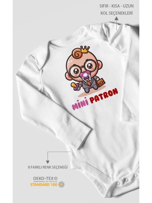 Morivo Kids Mini Patron V2 Baskılı Bebek Zıbını – Çıtçıtlı Body | %100 Pamuk Uzun Kol