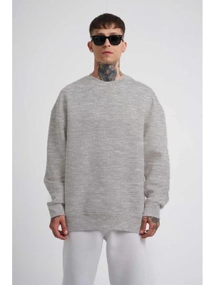 Giyim Center Unisex Biskilet Yaka Üç Iplik Sweatshirt - Gri