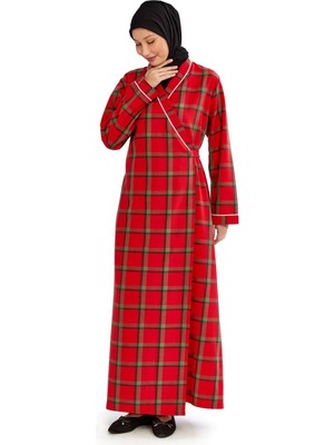 Melike Tekstil Pamuk Flanel Ekose Ev-Namaz Elbisesi