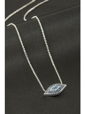 Freedom Store Oval Nazar Zirkon Taşlı Kolye