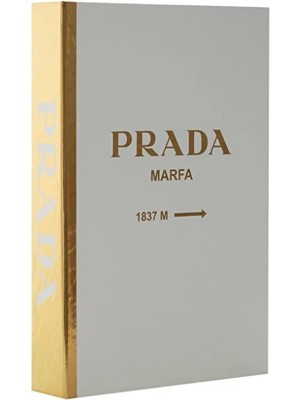 Dekoratif Kitap Kutu Prada Beyaz Gold