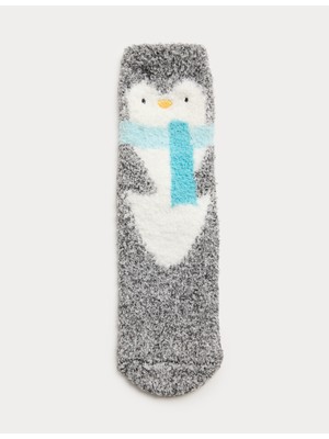 Marks & Spencer Penguen Desenli Yumuşak Ev Çorabı