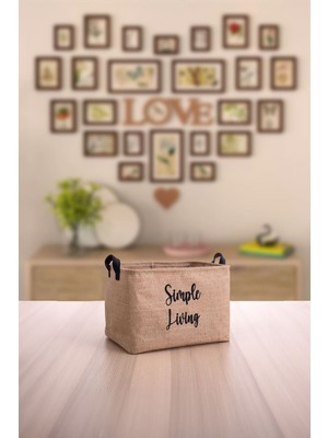 PremiumPort Küçük Boy Jüt Düzenleyici Sepet, Şık ve Pratik Saklama Çözümü