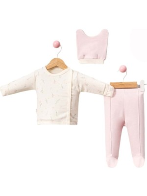 Gültekin Bebe Babycan 9351 Dijital Çiçekli Üçlü Yenidoğan Takım  - Pembe