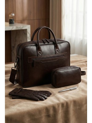 Karf Premium Vegan Deri Laptop Çantası" (15-16" Macbook/pc, Kapsamlı Organizer ve El Çantalı)