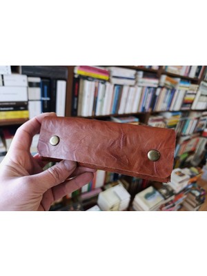 Mahfuz Crazy Gerçek Deri Tamamen El Emeği Özel Kalemleriniz Için Kalemlik Kalemkutu (15.5x6.5 )  NLU259