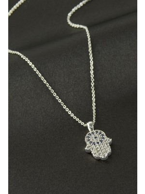 Bijuteri Net Nazar Zirkon Tek Taşlı Kolye