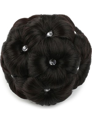 Esranın Dünyası Taşlı Topuz Toka - Kahverengi RSPM34-ESRDNS