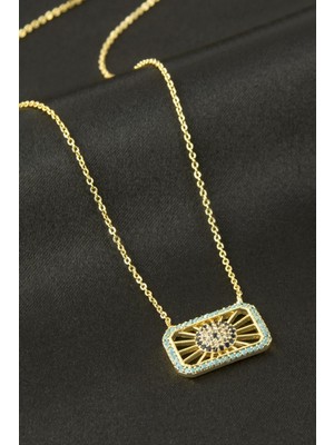 Freedom Store Çerçeve Nazar Zirkon Taşlı Kolye