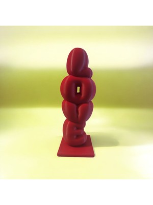 cizge3d Sevgililer Günü Hediyesi Aşk Yazı Tipi Tekli Çiçek Vazosu 3D Baskı Dekoratif Masaüstü Vazo