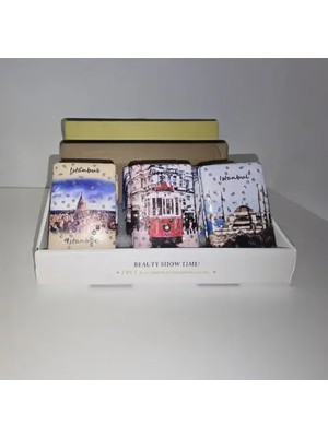 Esranın Dünyası Istanbul Temalı Büyüteçli Dikdörtgen Cep Aynası Seti RSET34-ESRDNS