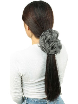 Esranın Dünyası Yoğun Saçlı Lastikli Topuz Toka - Gri RSPM34-ESRDNS