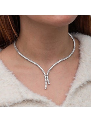 Inure Jewelry Gümüş İki Sıralı Su Yolu Kadın Kolye